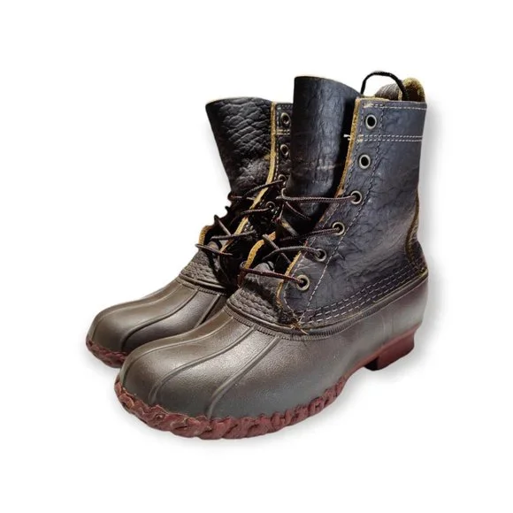 Okinawa Prefecture Ll Bean Black Leather Boots Vintage Bean  display picture 3